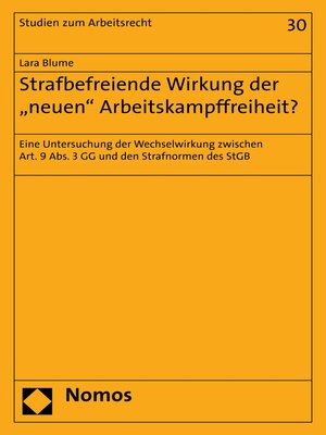 cover image of Strafbefreiende Wirkung der "neuen" Arbeitskampffreiheit?
